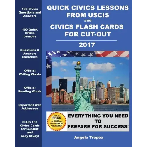 Quick Civics Lessons from USCIS and Civics Flash Cards for Cut-Out - Paperback