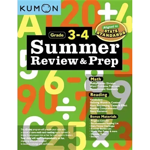 Kumon Summer Review and Prep 3-4 - Paperback