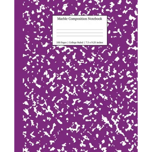 Marble Composition Notebook College Ruled: Purple Marble Notebooks, School Supplies, Notebooks for School - Paperback