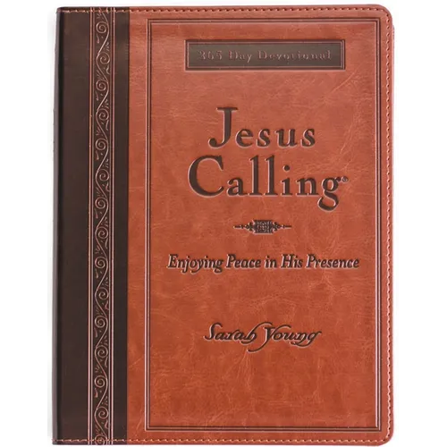 Jesus Calling, Large Text Brown Leathersoft, with Full Scriptures: Enjoying Peace in His Presence (a 365-Day Devotional) - The Perfect Father's Day Gi - Imitation Leather