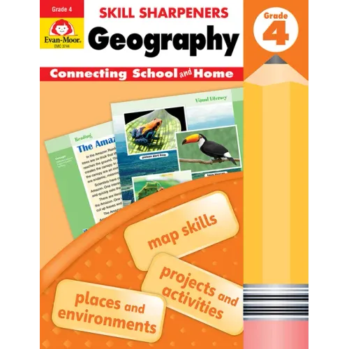 Skill Sharpeners: Geography, Grade 4 Workbook - Paperback