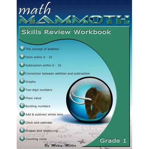 Math Mammoth Grade 1 Skills Review Workbook - Paperback