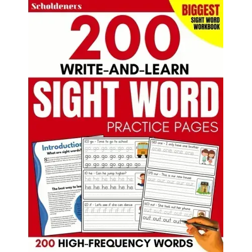 200 Write-and-Learn Sight Word Practice Pages: Learn the Top 200 High-Frequency Words Essential to Reading and Writing Success (Sight Word Books) - Paperback