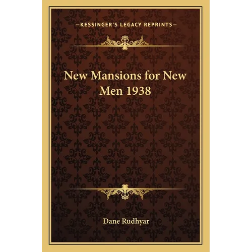 New Mansions for New Men 1938 - Paperback