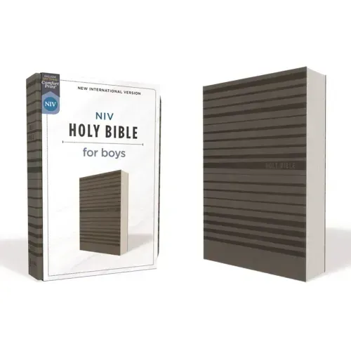 Niv, Holy Bible for Boys, Soft Touch Edition, Leathersoft, Gray, Comfort Print - Imitation Leather