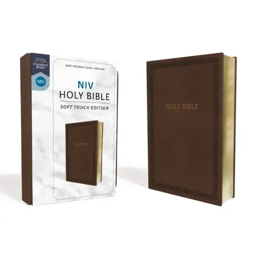 NIV, Holy Bible, Soft Touch Edition, Imitation Leather, Brown, Comfort Print - Imitation Leather