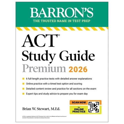 ACT Study Guide Premium, 2026: 6 Practice Tests + Comprehensive Review + Online Practice for the New Enhanced ACT - Paperback