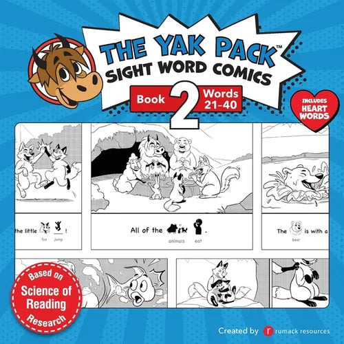 The Yak Pack: Sight Word Comics: Book 2: Comic Books to Practice Reading Dolch Sight Words (21-40) - Paperback