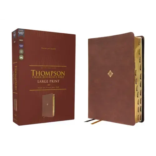 Nkjv, Thompson Chain-Reference Bible, Large Print, Leathersoft, Brown, Red Letter, Thumb Indexed, Comfort Print - Imitation Leather