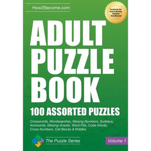 Adult Puzzle Book: 100 Assorted Puzzles - Paperback