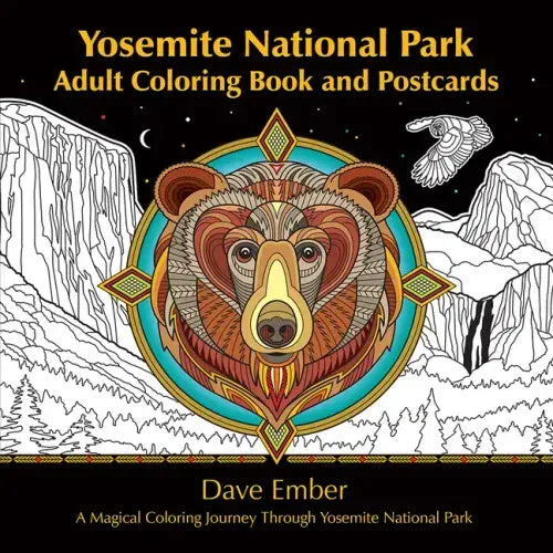 Yosemite National Park Adult Coloring Book and Postcards: A Magical Coloring Journey Through Yosemite National Park - Paperback