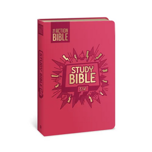 The Action Bible Study Bible Esv, Leathersoft, Pink, Full Color - Imitation Leather