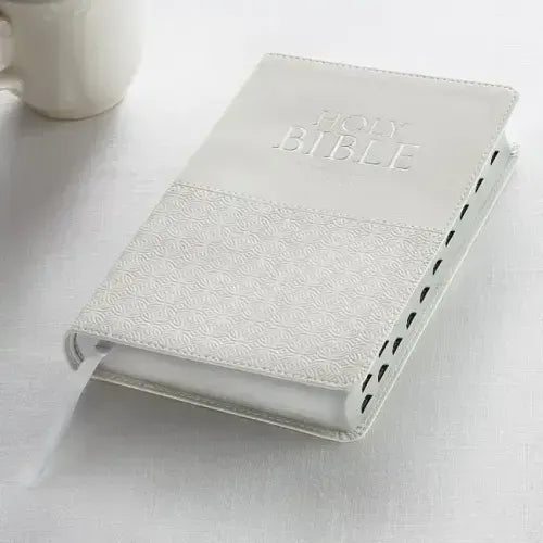 KJV Standard Size Thumb Index Edition: White - Imitation Leather