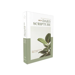 Niv, Daily Scripture, Paperback, White/Sage, Comfort Print: 365 Days to Read Through the Whole Bible in a Year - Paperback