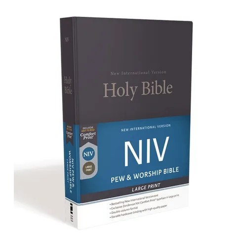 NIV, Pew and Worship Bible, Large Print, Hardcover, Blue - Hardcover