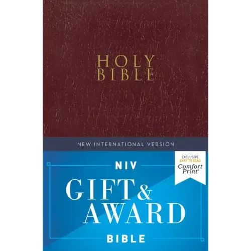 Niv, Gift and Award Bible, Leather-Look, Burgundy, Red Letter Edition, Comfort Print - Paperback