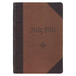 KJV Bible Giant Print Full-Size (Faux Leather, Brown Two-Tone) - Imitation Leather