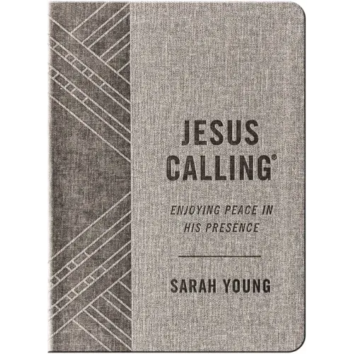 Jesus Calling, Textured Gray Leathersoft, with Full Scriptures: Enjoying Peace in His Presence (a 365-Day Devotional) - Leather