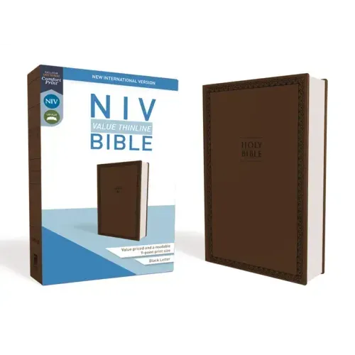 NIV, Value Thinline Bible, Imitation Leather, Brown - Imitation Leather