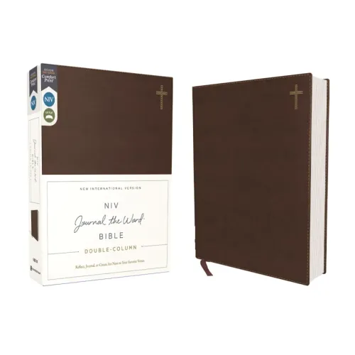 Niv, Journal the Word Bible, Double-Column, Leathersoft, Brown, Red Letter Edition, Comfort Print: Reflect, Take Notes, or Create Art Next to Your Fav - Imitation Leather
