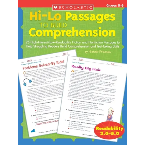 Hi-Lo Passages to Build Comprehension: Grades 5?6: 25 High-Interest/Low Readability Fiction and Nonfiction Passages to Help Struggling Readers Build C - Paperback