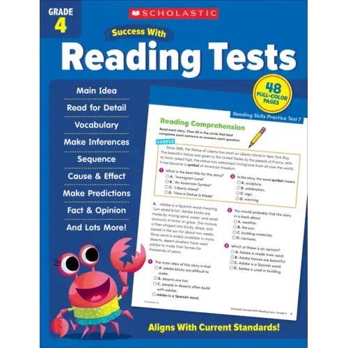 Scholastic Success with Reading Tests Grade 4 Workbook - Paperback