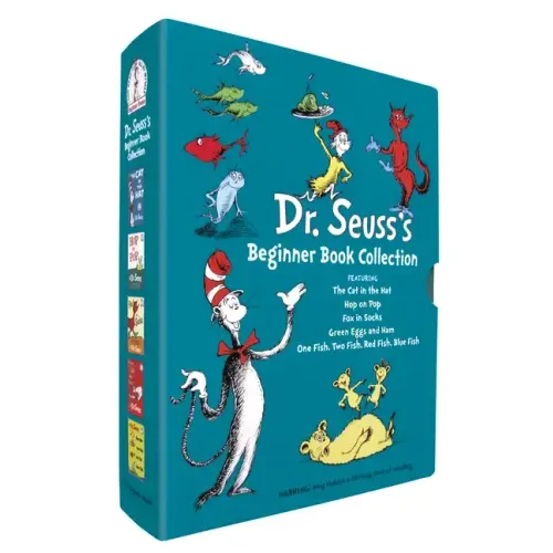 Dr. Seuss's Beginner Book Boxed Set Collection: The Cat in the Hat; One Fish Two Fish Red Fish Blue Fish; Green Eggs and Ham; Hop on Pop; Fox in Socks - Boxed Set