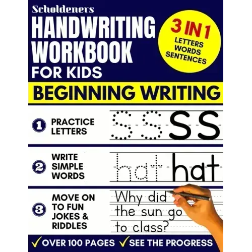 Handwriting Workbook for Kids: 3-in-1 Writing Practice Book to Master Letters, Words & Sentences - Paperback