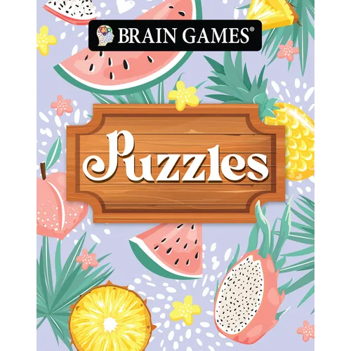 Brain Games - Take-Along - Puzzles Summer-Themed Fruit Design Portable Variety Puzzle Book - Paperback