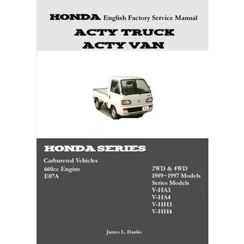Honda Acty English Factory Service Manual - Paperback