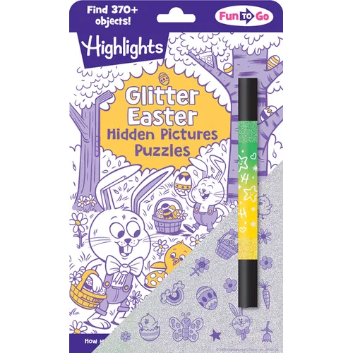 Glitter Easter Hidden Pictures Puzzles: Over 370 Hidden Objects in Festive Easter Puzzle Book Featuring Bunnies, Eggs and Flowers, Easter Gift for Kid - Paperback