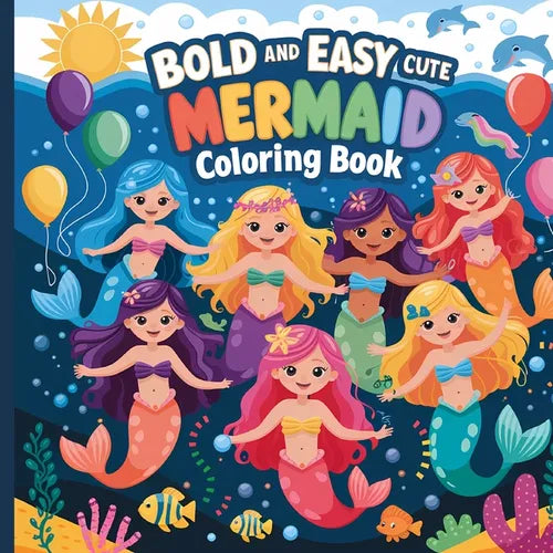 Mermaid Activity Book for Kids Ages 4-8: Bold and Easy Coloring Book, Bold & Easy Coloring Pages for Kids - Paperback