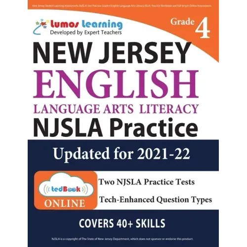 New Jersey Student Learning Assessments (NJSLA) Test Practice: Grade 4 English Language Arts Literacy (ELA) Practice Workbook and Full-length Online A - Paperback