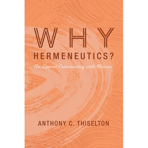 Why Hermeneutics?: An Appeal Culminating with Ricoeur - Paperback