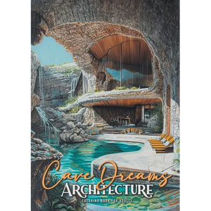 Cave Dreams Architecture Coloring Book for Adults: Interior Design Coloring Book Living Concepts in Nature architecture grayscale Coloring Book nature - Paperback