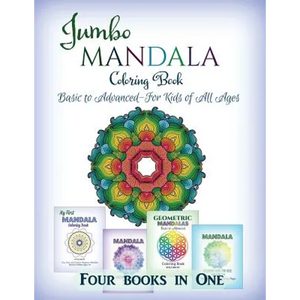 Jumbo Mandala Coloring Book: Basic to Advanced-For Kids of All Ages-Four Books in One - Paperback