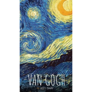 Van Gogh 2021 Diary: Slim Pocket Calendar, Week to View, Monthly Planner, Date Book with Holidays Contacts Passwords - Paperback