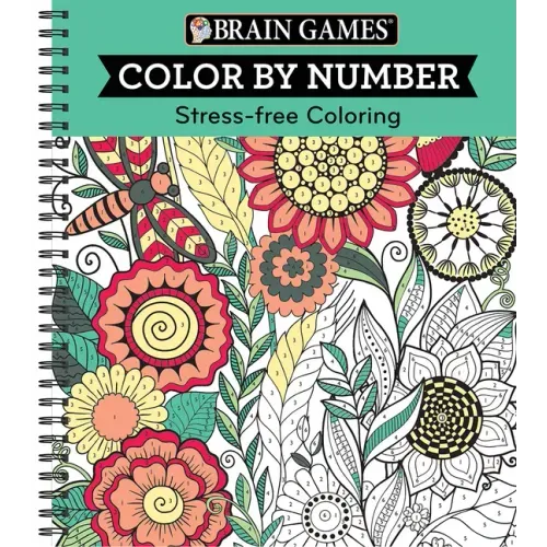 Brain Games - Color by Number: Stress-Free Coloring (Green) - Spiral