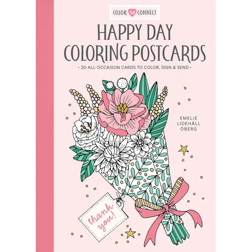 Happy Day Coloring Postcards: 20 All-Occasion Cards to Color, Sign, and Send - Paperback