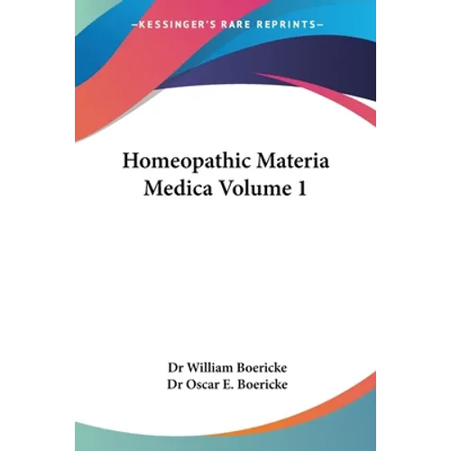 Homeopathic Materia Medica Volume 1 - Paperback
