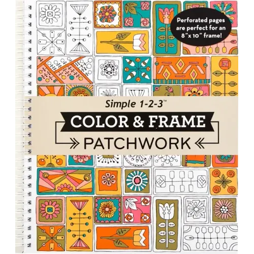 Color & Frame - Patchwork (Adult Coloring Book) - Spiral