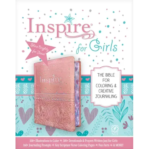 Inspire Bible for Girls NLT (Leatherlike, Pink): The Bible for Coloring & Creative Journaling - Imitation Leather