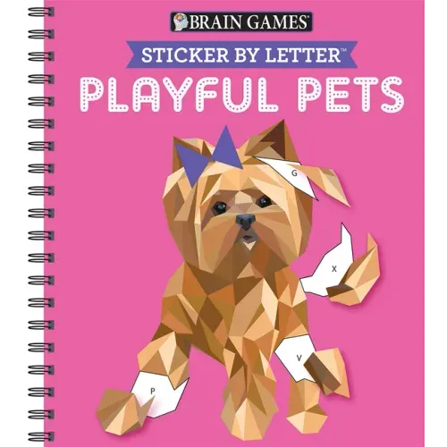 Brain Games - Sticker by Letter: Playful Pets (Sticker Puzzles - Kids Activity Book) - Spiral