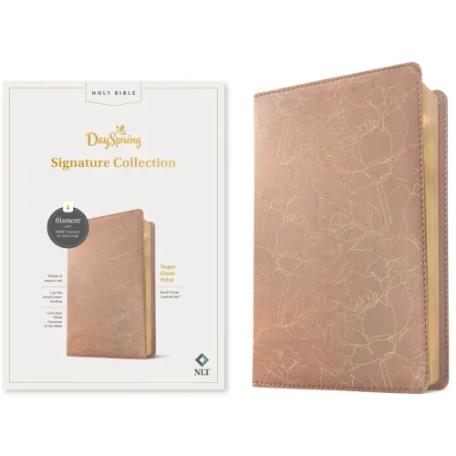 NLT Super Giant Print Bible, Filament Enabled (Leatherlike, Blush Floral, Red Letter): Dayspring Signature Collection - Imitation Leather