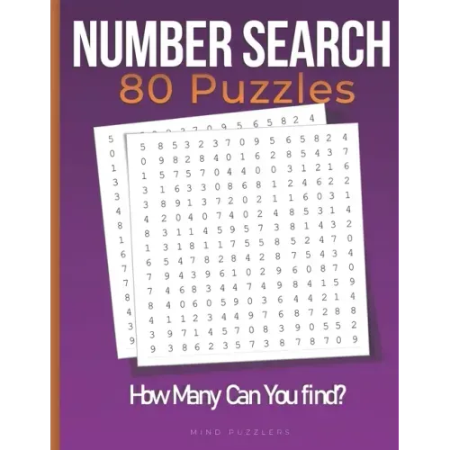 Number Search: Search and Find Number Puzzle Activity Book for Adults - Paperback