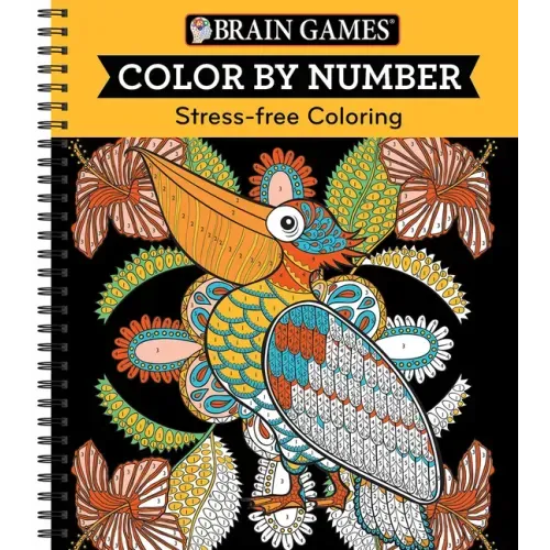 Brain Games - Color by Number: Stress-Free Coloring (Orange) - Spiral