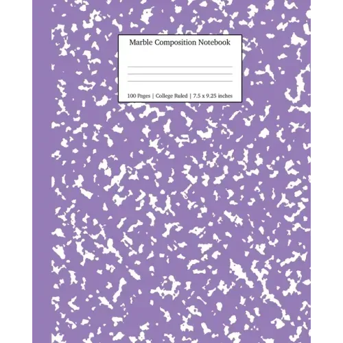 Marble Composition Notebook College Ruled: Lavender Marble Notebooks, School Supplies, Notebooks for School - Paperback