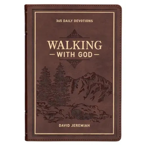 Devotional Walking with God Large Print Faux Leather - Leather