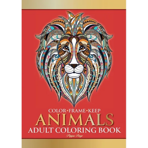 Color Frame Keep. Adult Coloring Book ANIMALS: Relaxation And Stress Relieving Lions, Pandas, Elephants, Birds, Dogs, Cats And More - Paperback