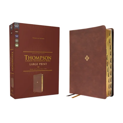 Nkjv, Thompson Chain-Reference Bible, Large Print, Leathersoft, Brown, Red Letter, Thumb Indexed, Comfort Print - Imitation Leather